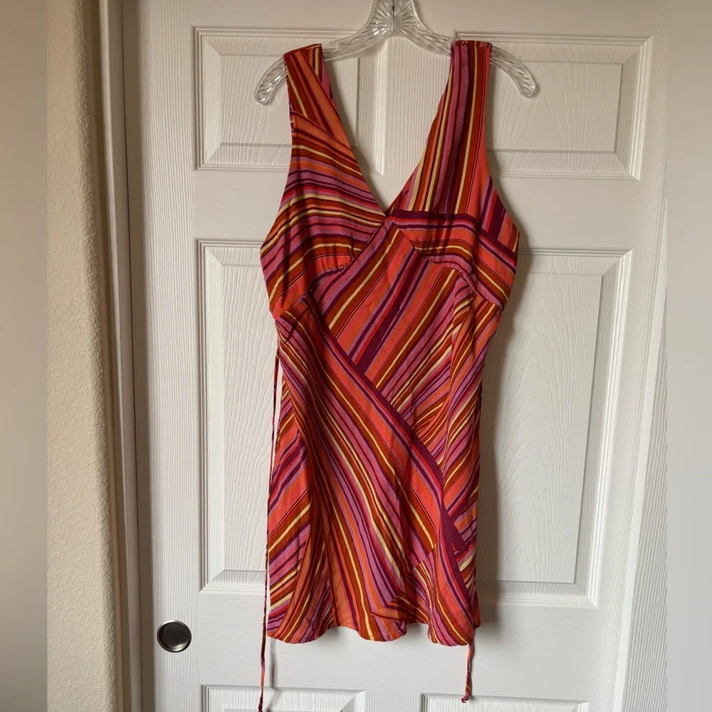 Vibrant Multi-Striped Sleeveless Dress - Picture 3 of 4